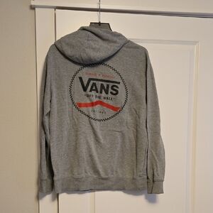 Vans Gray and Red Logo Hoodie